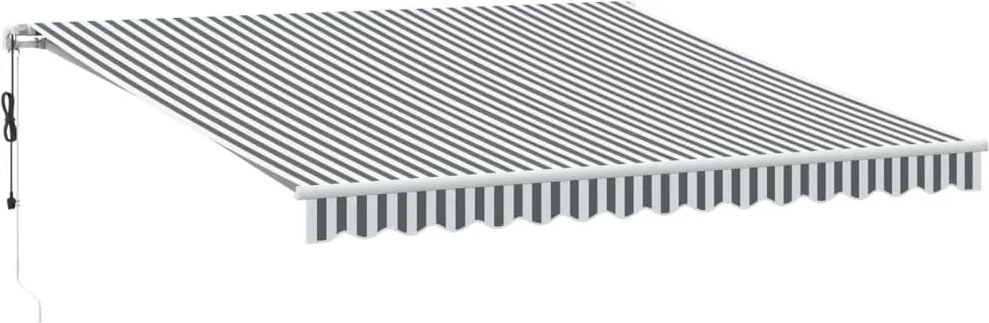 vidaXL Copertină retractabilă automat cu LED, antracit/alb, 400x350 cm