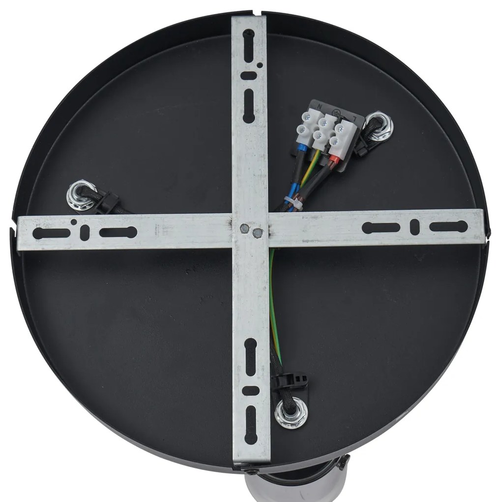 Spot de plafon gri metalizat rotund cu 3 lumini rotativ și reglabil - Drain