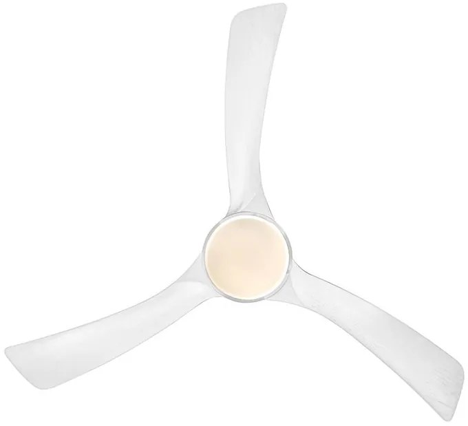 Lustra LED cu Ventilator si telecomanda, lame din lemn, Aspas alb