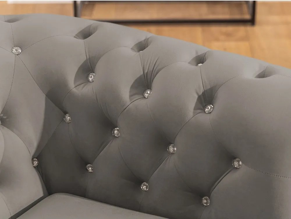 Colțar gri extensibil cu tapițerie din catifea (cu colț pe partea stângă/în formă de ”L”) York Blik – Ropez