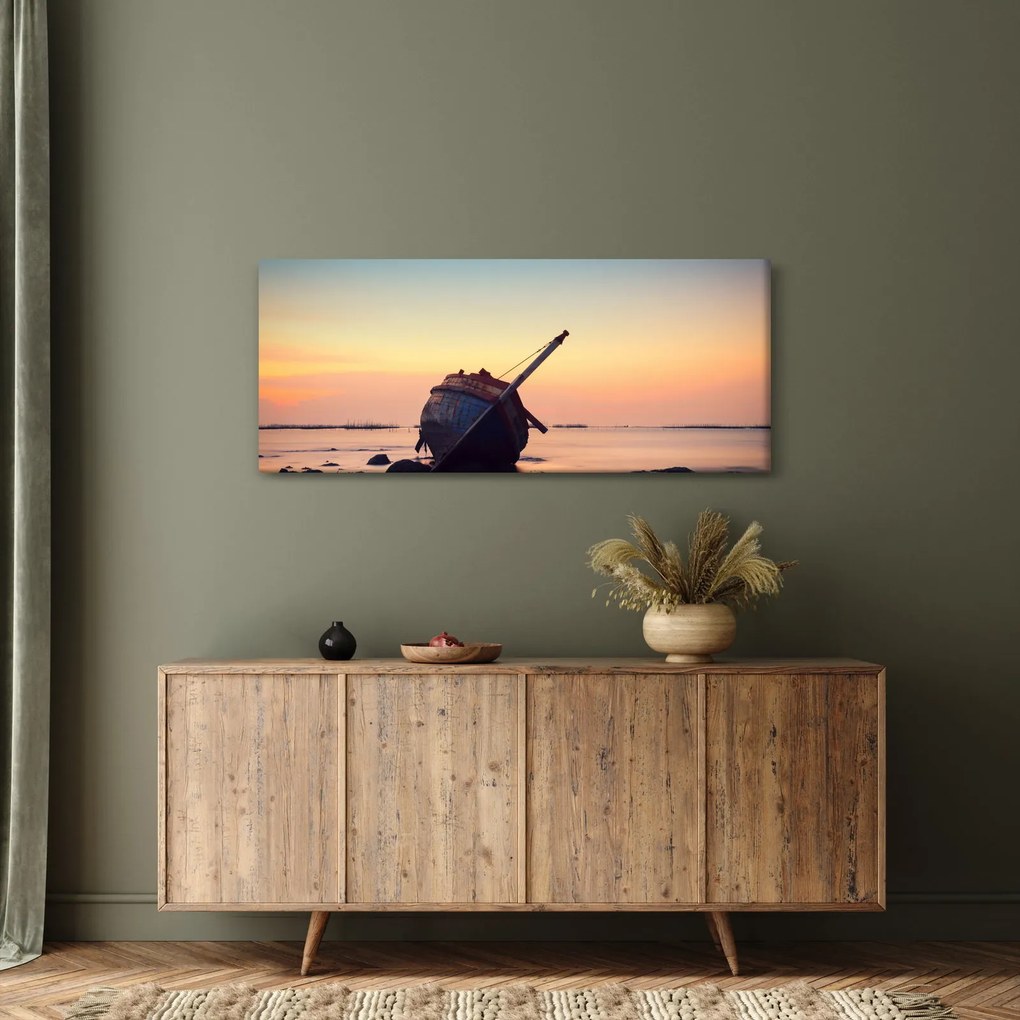 Tablou - Nava naufragiată (120x50 cm)