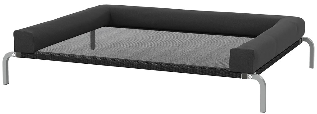 PawHut Pat ridicat pentru câini răcoritor, pat de tabără pentru câini interior exterior portabil, 130 x 90 x 30 cm, negru | Aosom Romania