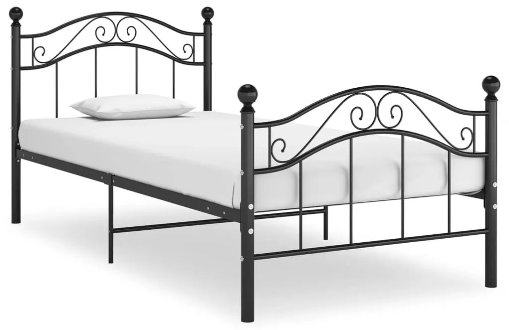 vidaXL Cadru de pat, negru, 100 x 200 cm, metal