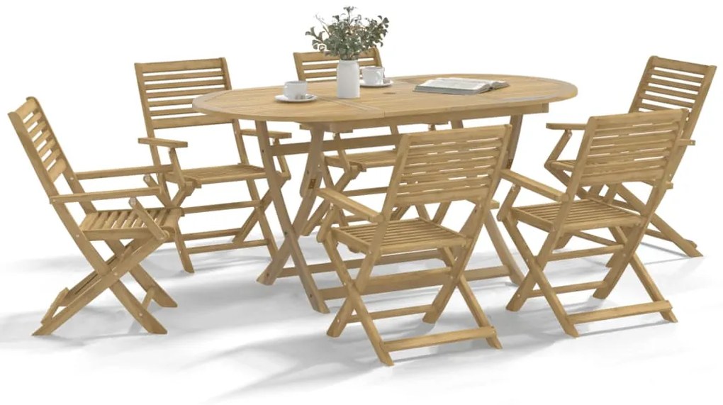 vidaXL Scaune grădină pliante 8 buc 54,5x61,5x86,5cm lemn masiv acacia