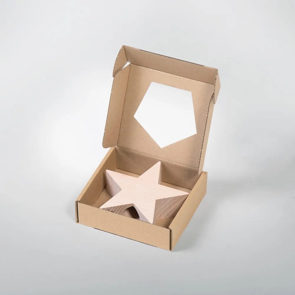 Steluță din lemn pentru brad de Crăciun Spira Large