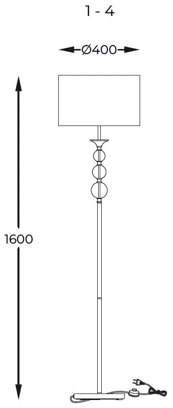 Lampadar design elegant REA negru/auriu