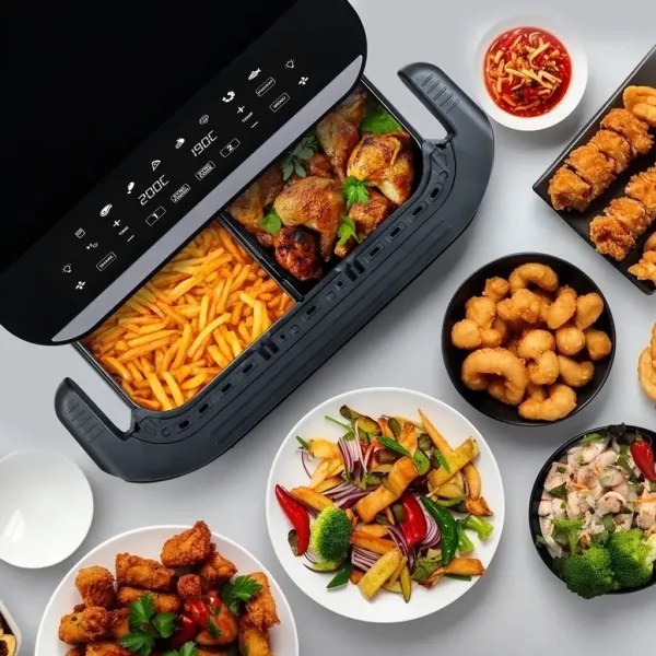 Friteuză cu aer cald dublă digitală multifuncțională TESLA Electronics AirCook 10 l 2400W/230V