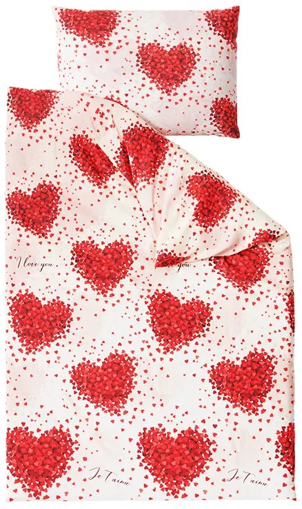 Lenjerie de pat din bumbac VALENTINE alb Dimensiune lenjerie de pat: 70 x 90 cm | 140 x 200 cm