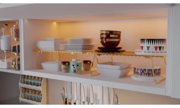 Organizator cu rafturi 42x19 cm auriu