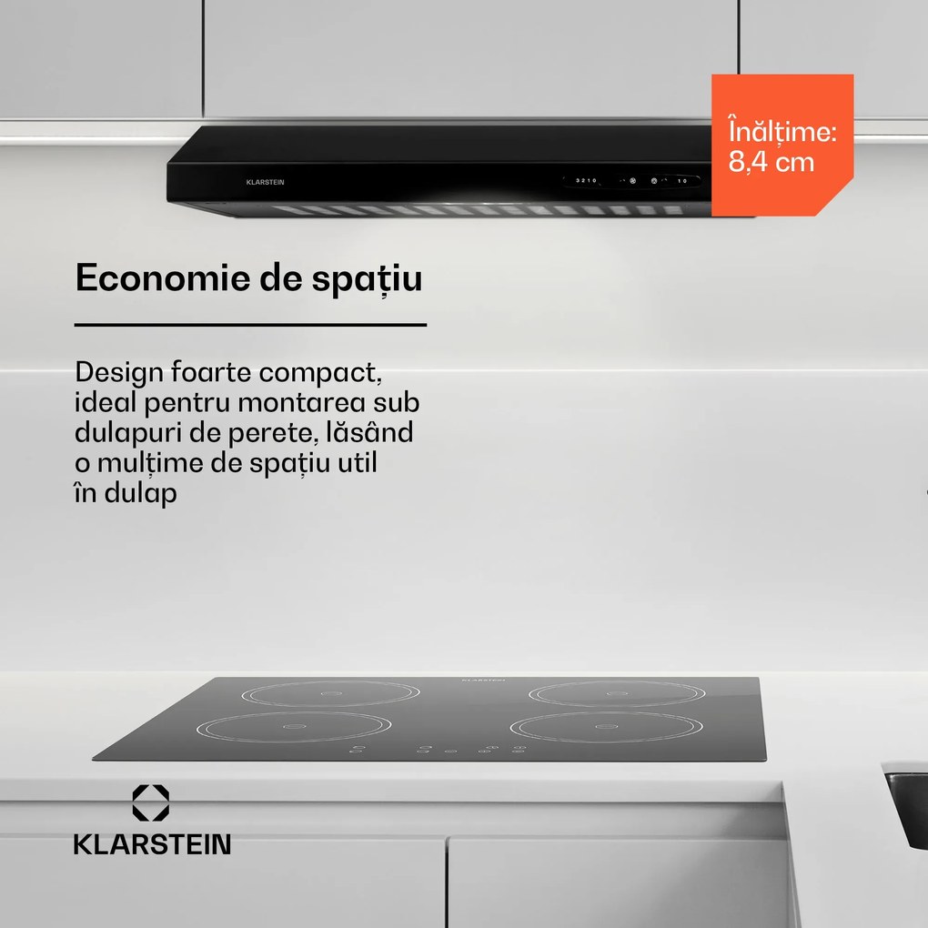 Klarstein UW60BL Hotă 60 cm încorporare sub dulap 208 m³/h