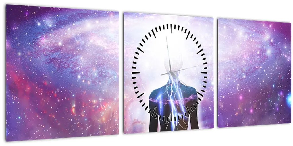 Tablou - Conexiune cu univers (cu ceas) (90x30 cm)