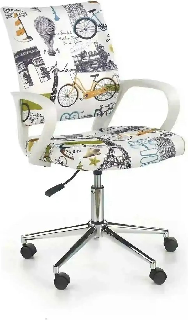 Scaun de birou IBIS PARIS, multicolor, stofa, 53x59x88/100 cm