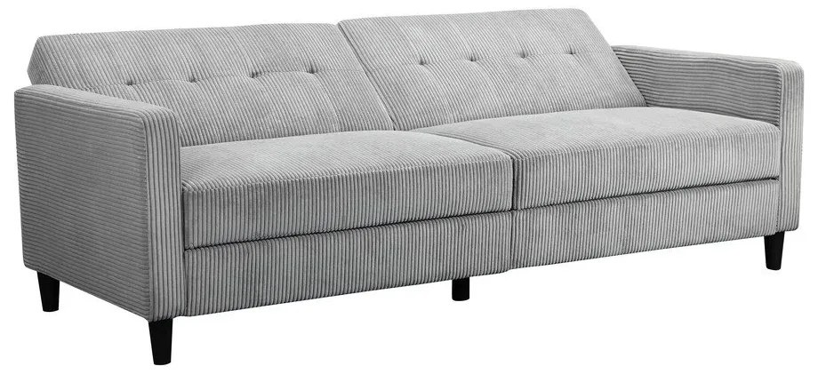 Canapea gri deschis extensibilă cu tapițerie din catifea reiată 82 cm Hartford – Støraa