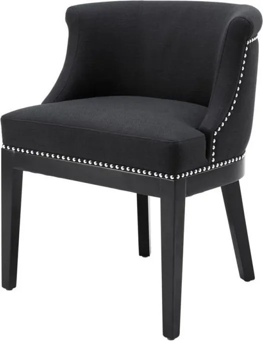 Scaun elegant design LUX, tapiterie tesatura panama Boca Grande negru 110747 HZ