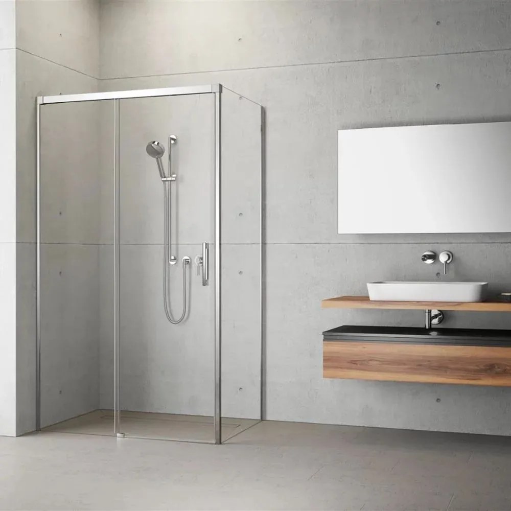 Cabina de dus dreptunghiulara cu usa glisanta Radaway Idea KDJ 140x75 cm crom-transparent stanga