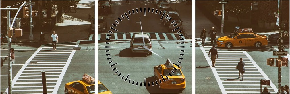 Tablou - New York (cu ceas) (90x30 cm)