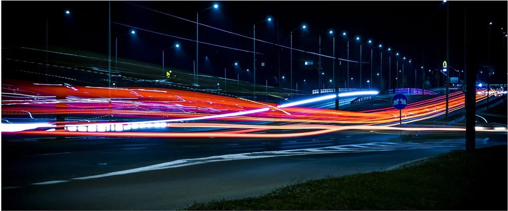 Tabloul orașului nocturn (120x50 cm)