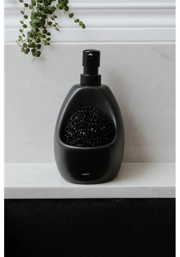 Dozator de săpun lichid negru din ceramică 590 ml Joey – Umbra