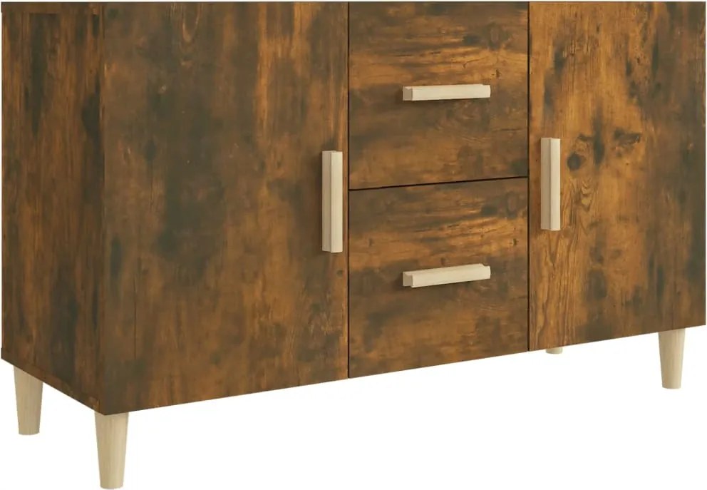 vidaXL Servantă, stejar fumuriu, 100x36x60 cm, lemn compozit