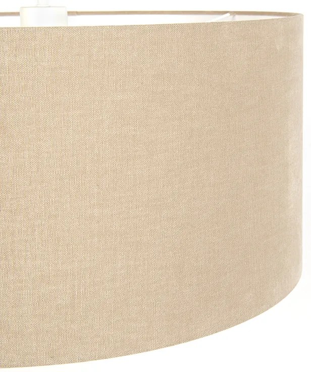 Lampă suspendată rustică albă cu abajur maro deschis 50cm - Combi