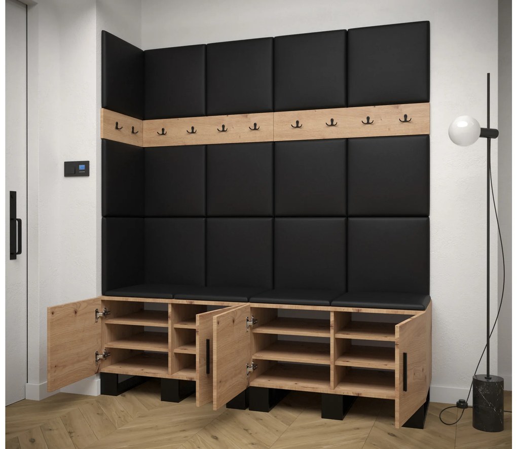 Set mobilier pentru hol Amanda 12 (Stejar artisan + Albastru). 1085961
