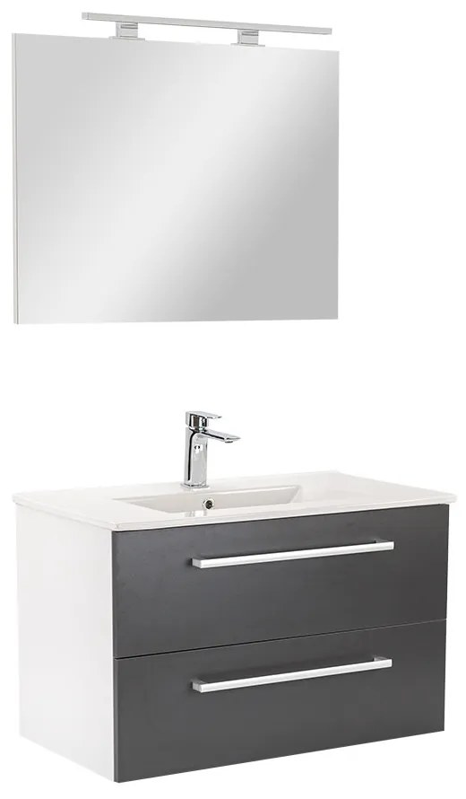 Mobilier complet de baie Vario Clam 80 alb-antracit