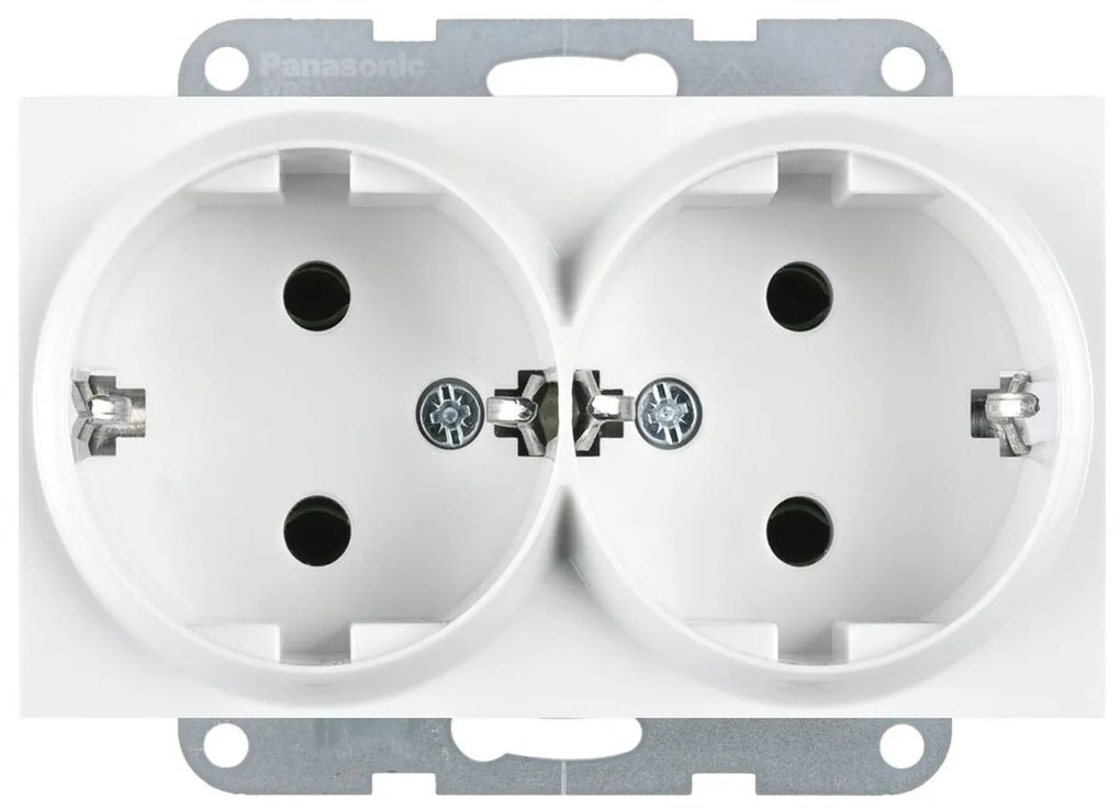 Priza dubla cu impamantare 16A, IP20, Alb, Panasonic Karre Plus 55