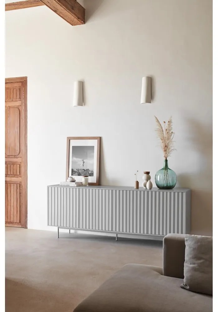 Comodă gri joasă 211x80 cm Sierra – Teulat