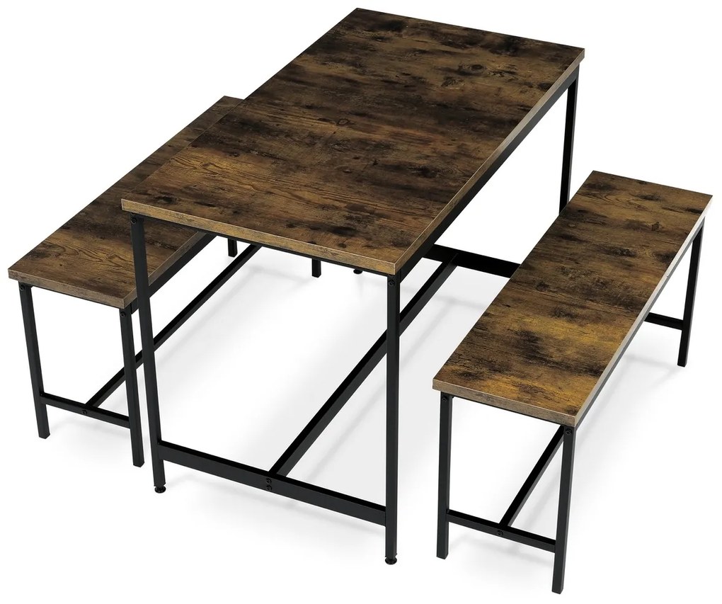 Set de masă cu 2 bănci OLD WOOD , 110 x 60 x 75 cm