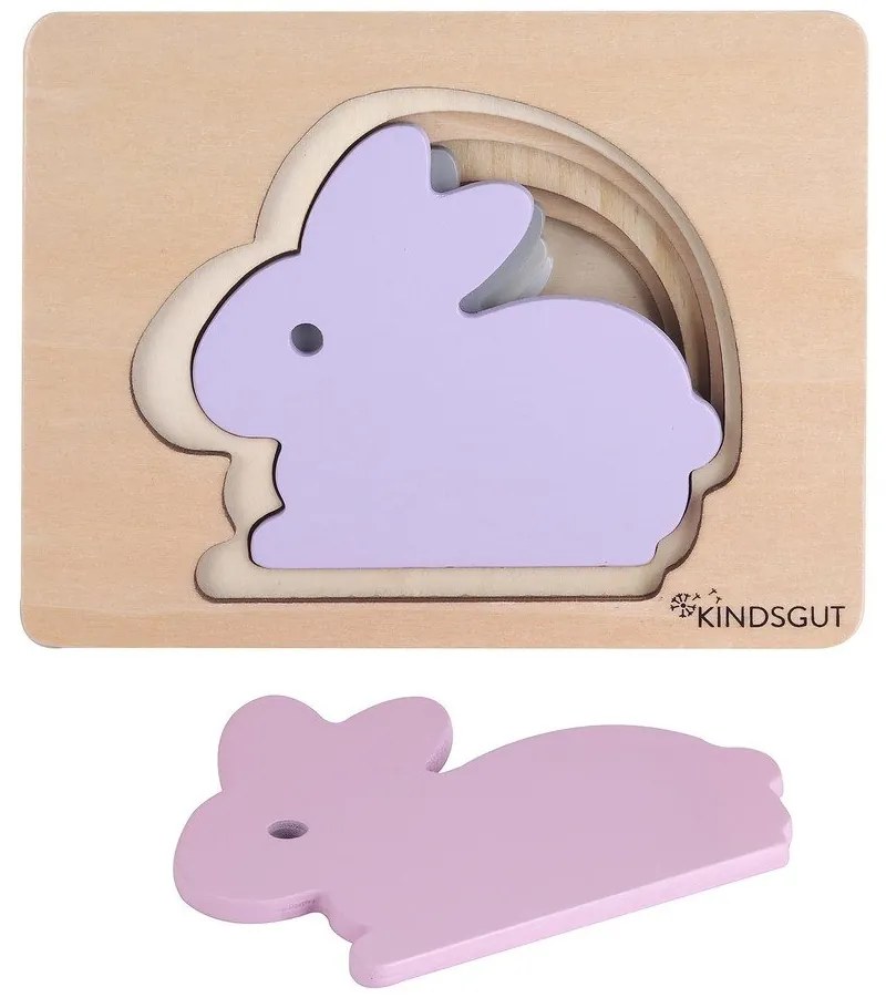 Puzzle de inserat din lemn Rabbit – Kindsgut