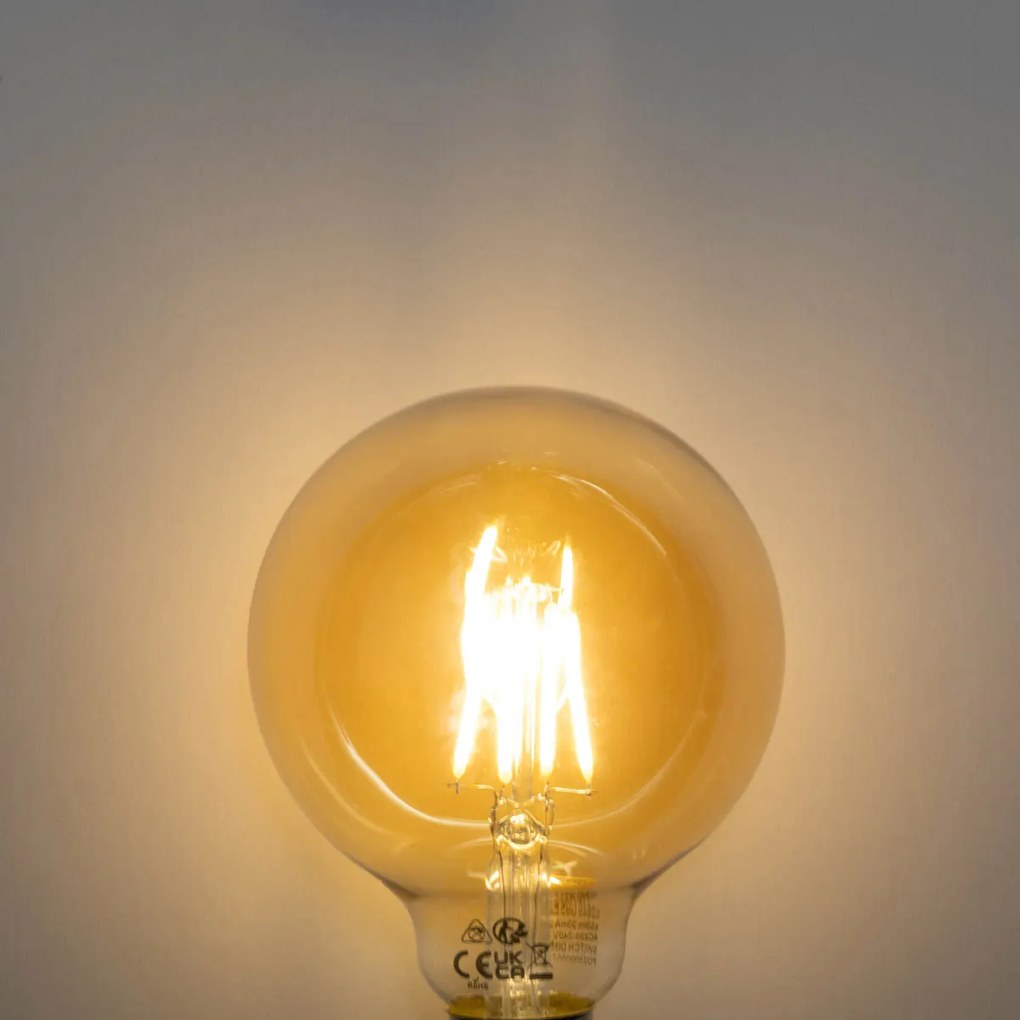 Set de 5 becuri LED E27 cu intensitate reglabilă G95 5W 450LM 2700K