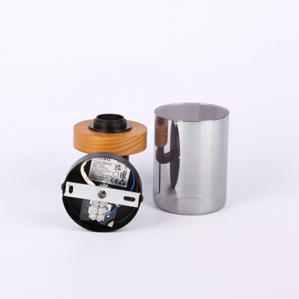Lampă de masă FINCA 1xE27/40W/230V metal/lemn Globo 15557W