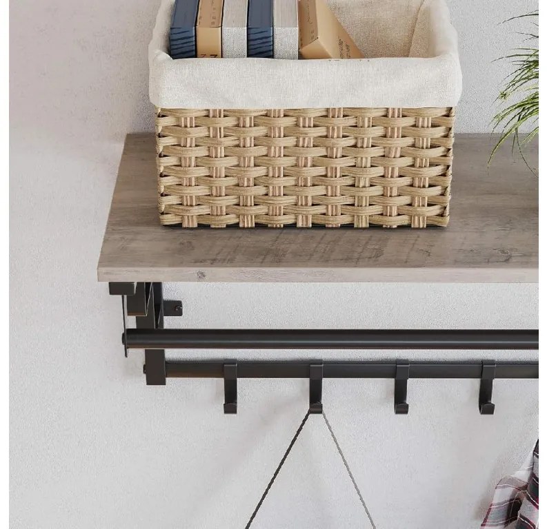 Raft gri cu umerase TAYLOR TRUFFLE 66x30x27 cm