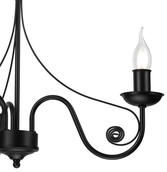 Lustră pe lanț DONATO 3xE14/40W/230V negru