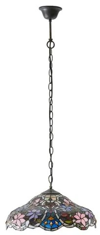 Endon 64325 - Candelabru Tiffany SULLIVAN suspendat pe lanț, 1 x E27, 60 W, 230 V, Ø 40 cm