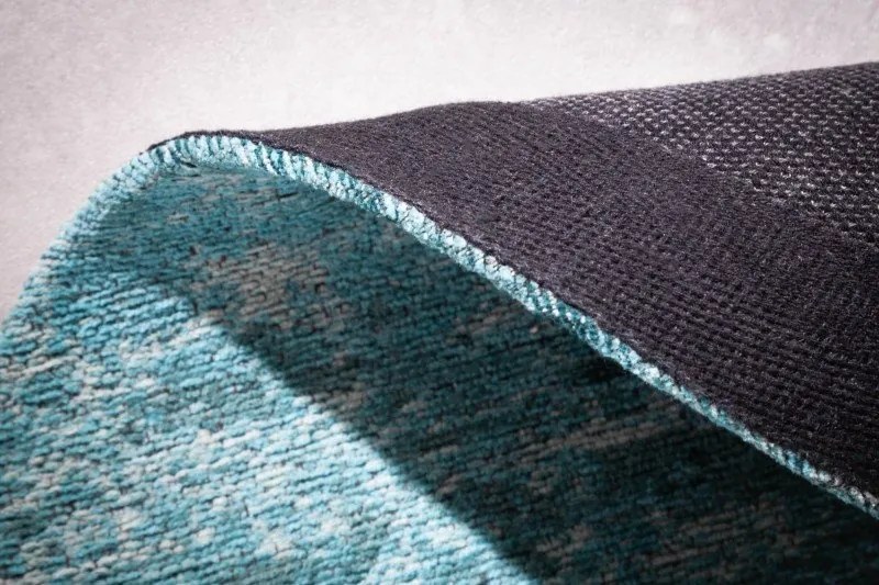 Covor rotund din bumbac Modern Art 150cm, turcoaz bej