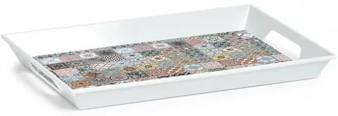 Tava pentru servire din melamina, Mosaic Multicolor, L50xl35 cm