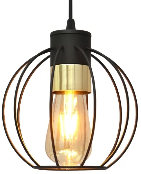 Lustră pe cablu STARLIGHT 1xE27/15W/230V neagră/aurie