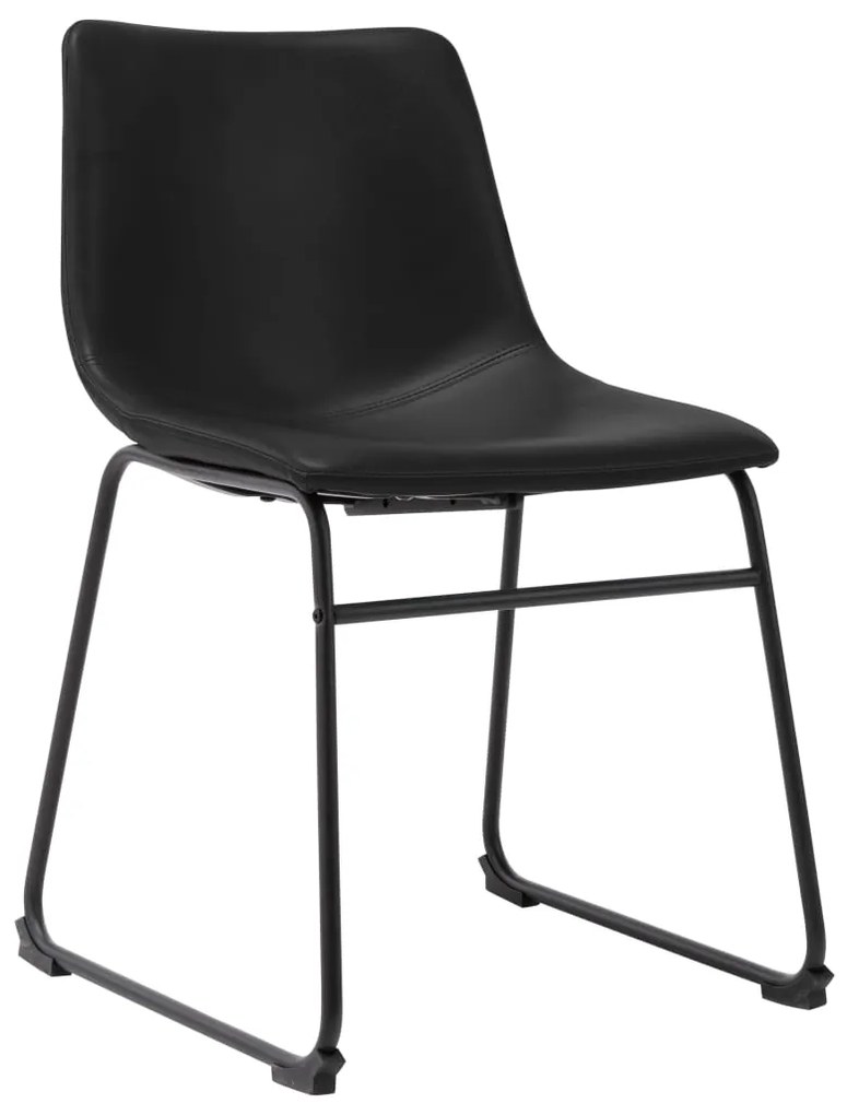 320056 vidaXL Scaun de bucătărie, negru, piele ecologică