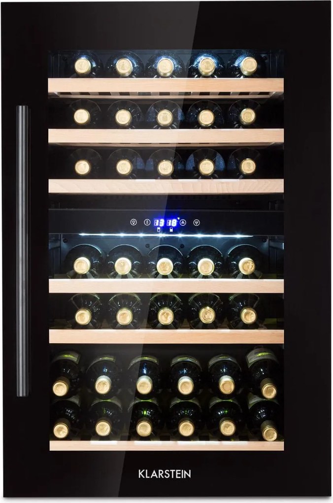 Klarstein Vinsider 41 încorporat Duo Onyx frigider de vinuri 41 sticle 2 zone