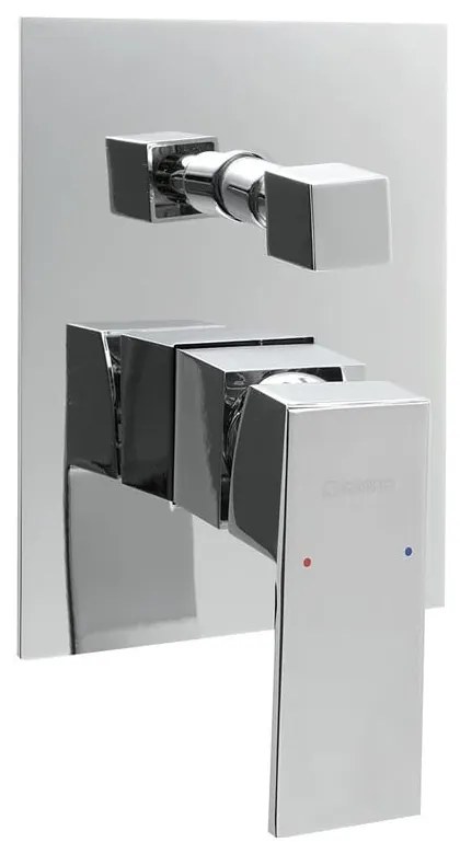 Baterie argintiu-lucios pentru duș încastrată (2 ieșiri) Latus – Sapho