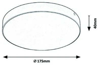 Rabalux - Plafonieră LED, 18W, 230V, 2800–6000 K, IP44, negru