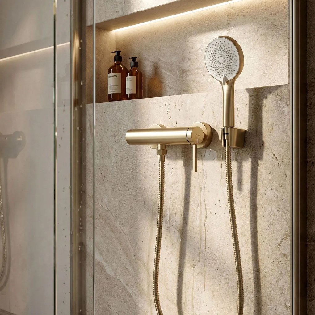 Baterie de duș REA Rivo Brush Gold