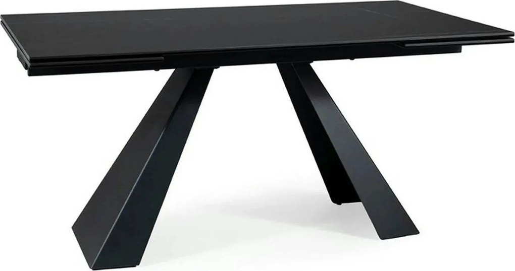 Masa extensibila SALVADORE CERAMIC, negru mat cu efect de marmura, sti