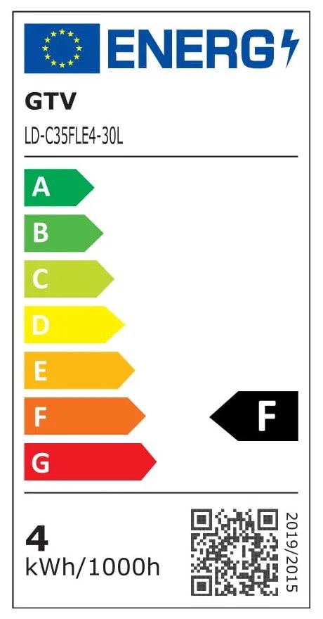 Bec cu filament E14, cu lumină albă caldă 4 W – GTV