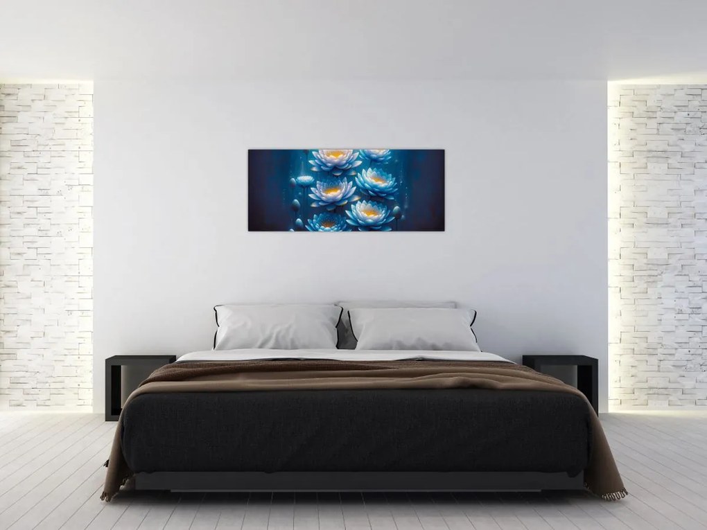 Tablou - Nuferi sub apă (120x50 cm)