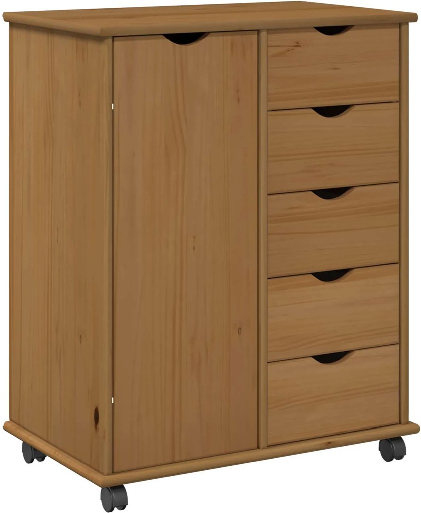 vidaXL Cabinet mobil Maro miere 63,5 x 39 x 79 cm Lemn de pin masiv
