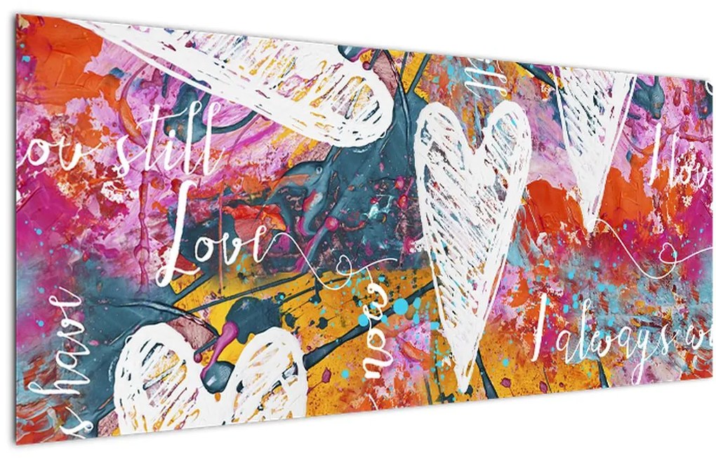 Tablou - Inima pe un fundal abstract (120x50 cm)