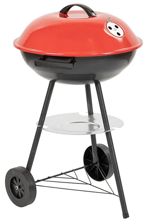 Grătar de grădină cu bilă pe cărbune și roți