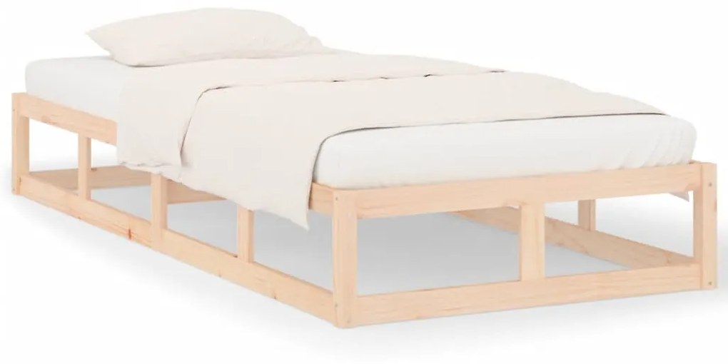 820826 vidaXL Cadru de pat single 3FT, negru, 90x190 cm, lemn masiv